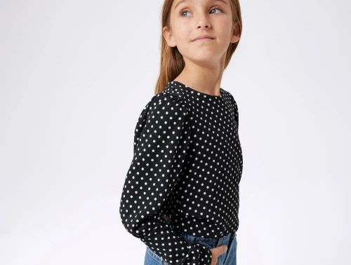 Name It top sort med hvide prikker